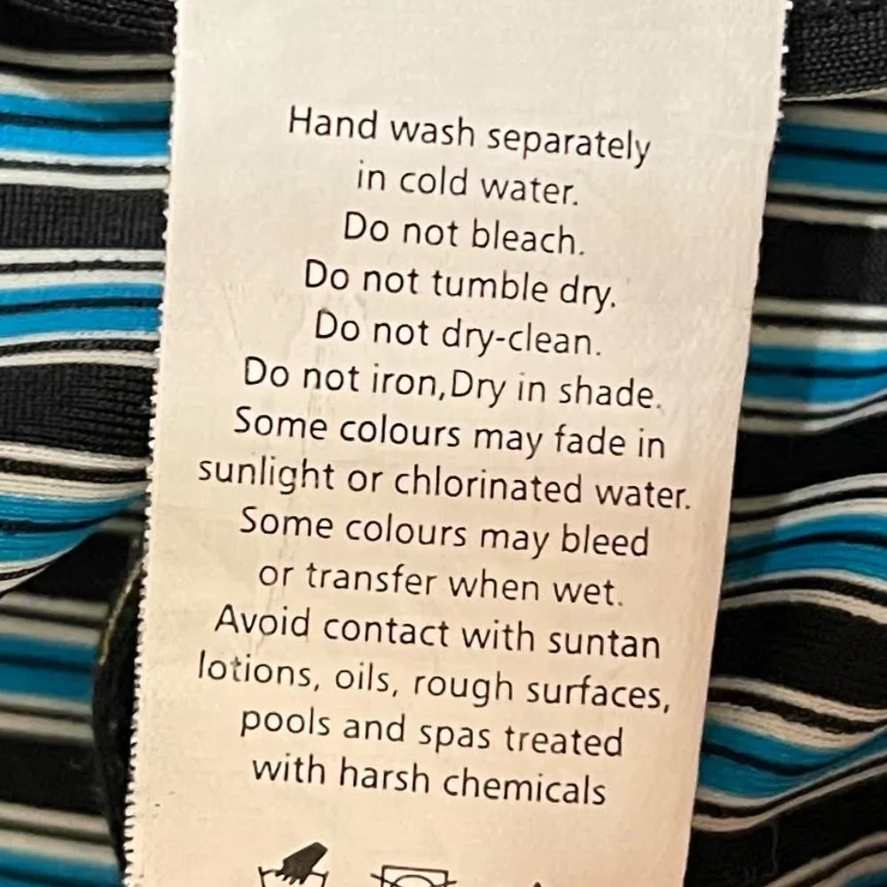 Bond-Eye Australia Size 6 One Piece Blue and Black Striped Padded  Cups … - Picture 6 of 6